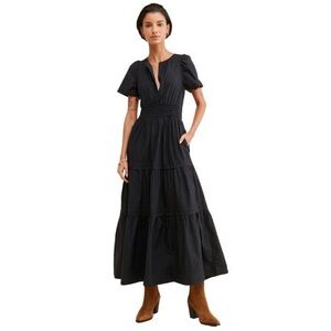 Quince 100% Organic Cotton Poplin Tiered Maxi Dress